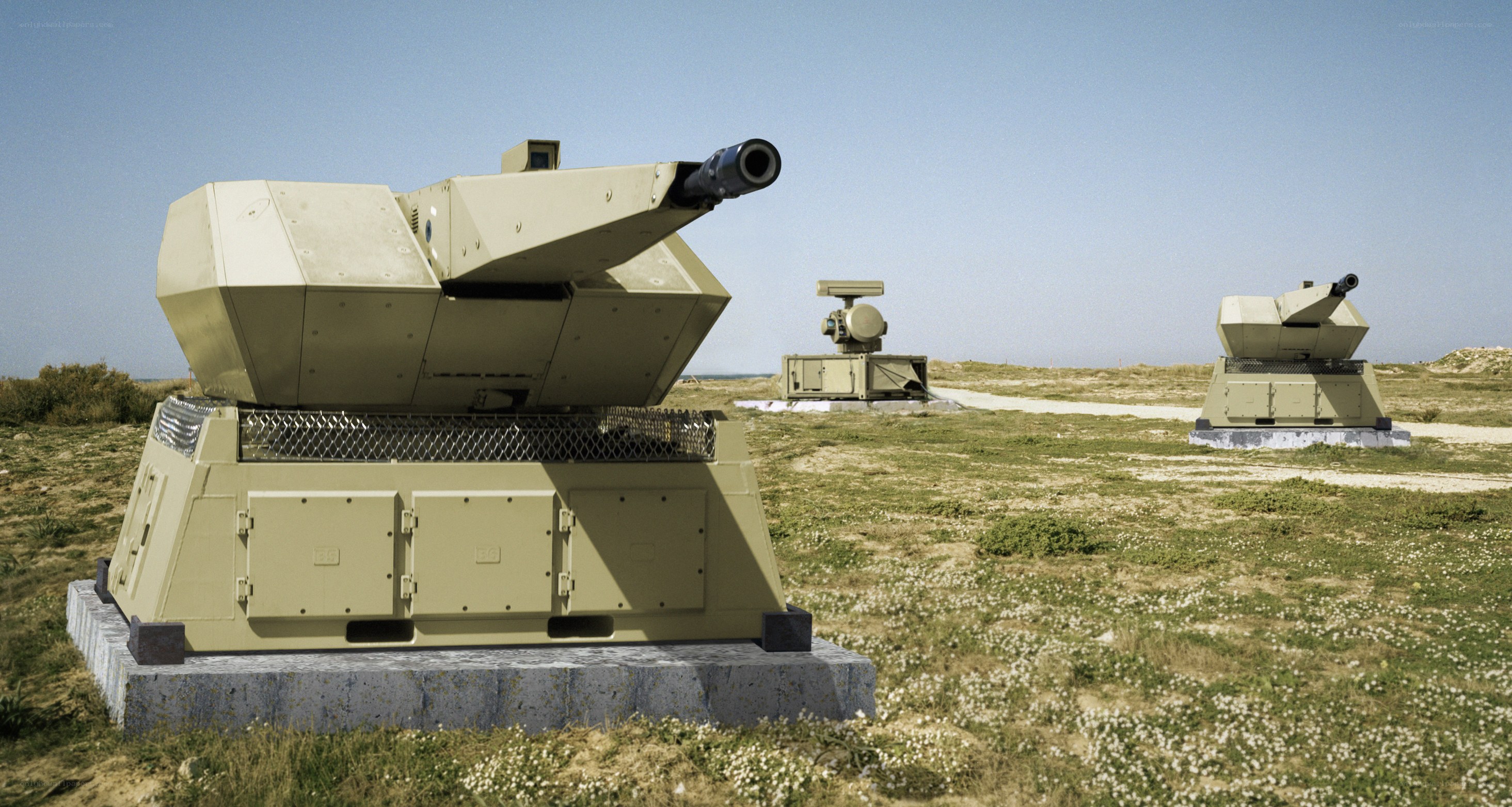 Military defense systems on display