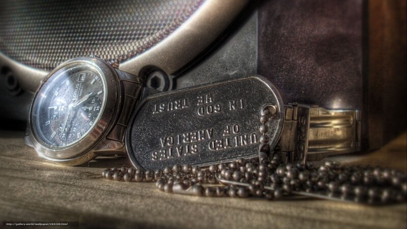 Military dog tag and watch