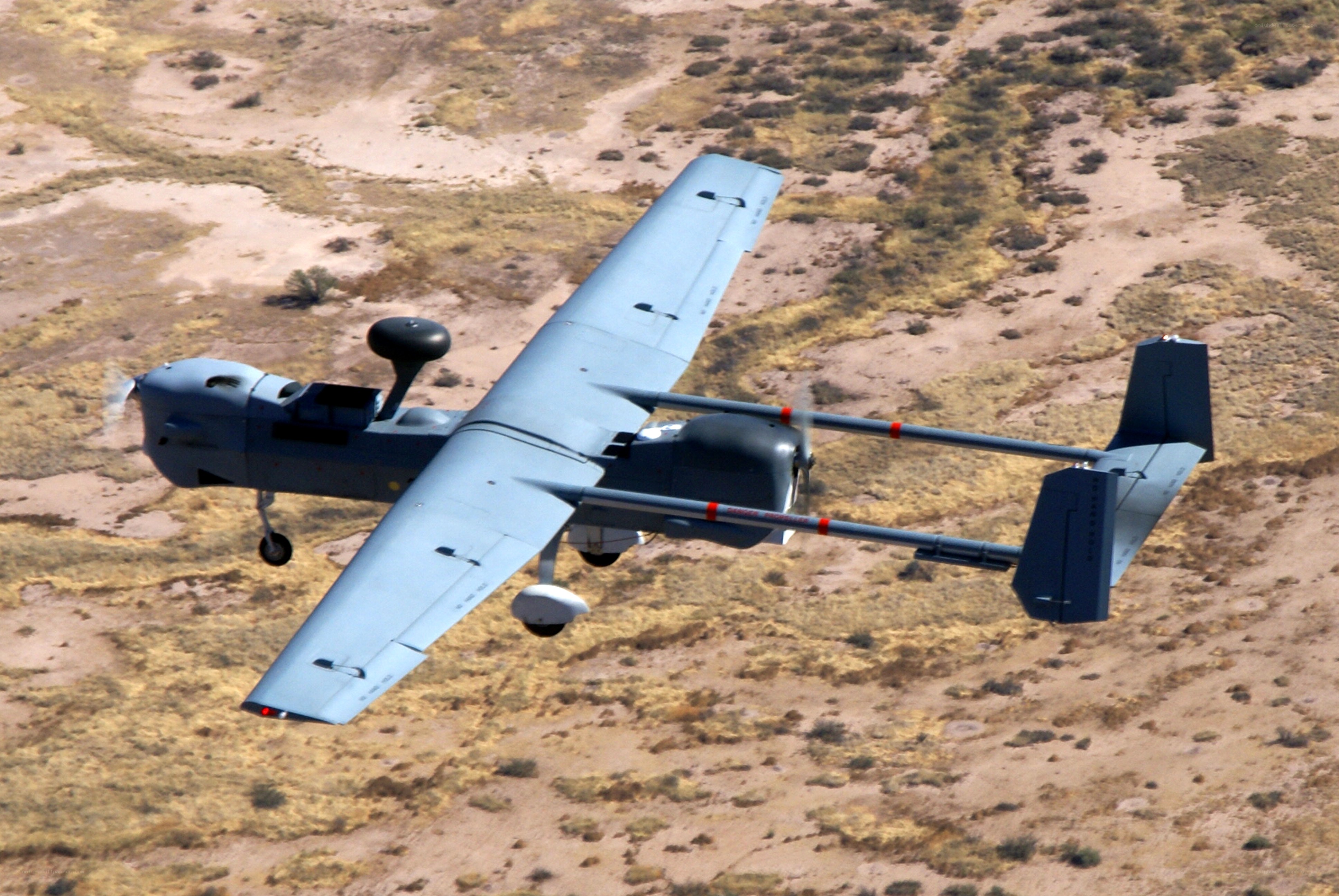 military drone in flight