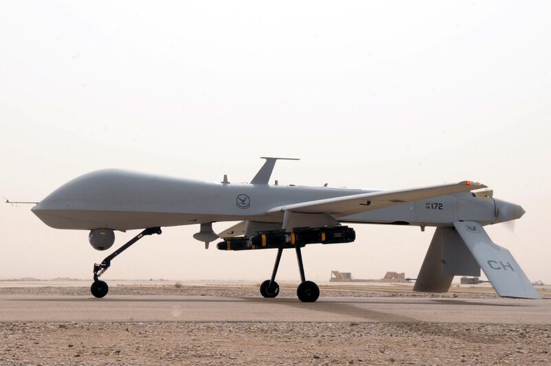 Military drone on tarmac