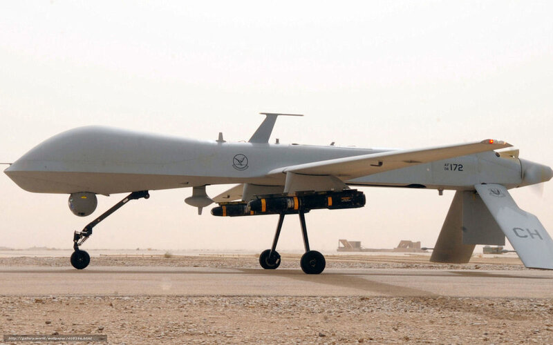 Military drone on tarmac