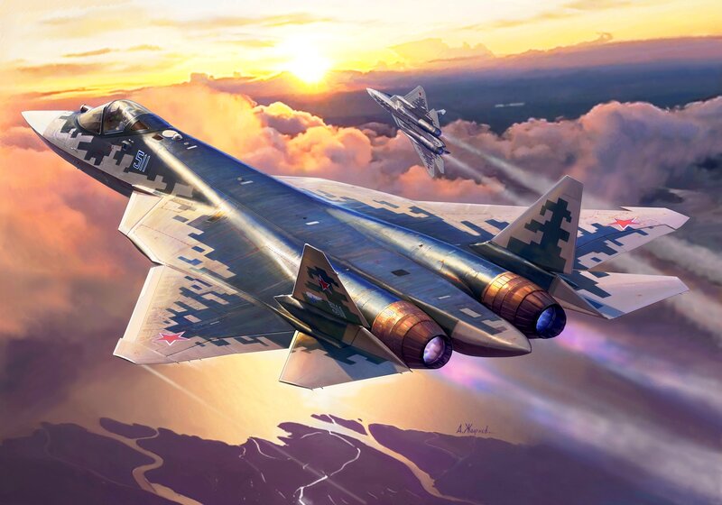 Military Fighter Jets — Blue, Dramatic