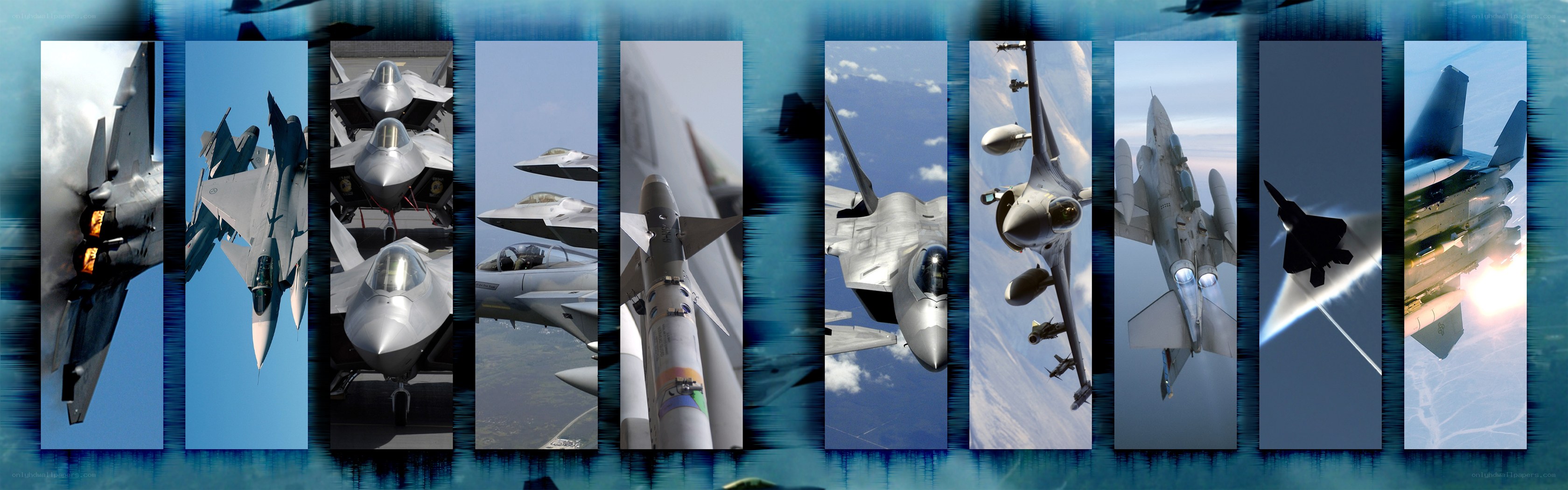 military fighter jets collage