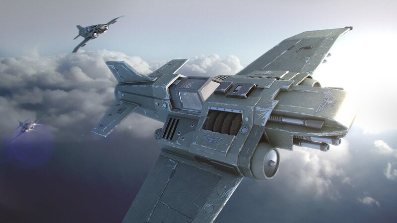 Military Fighter Jets — Gray, Dramatic, Afternoon, 3d Render