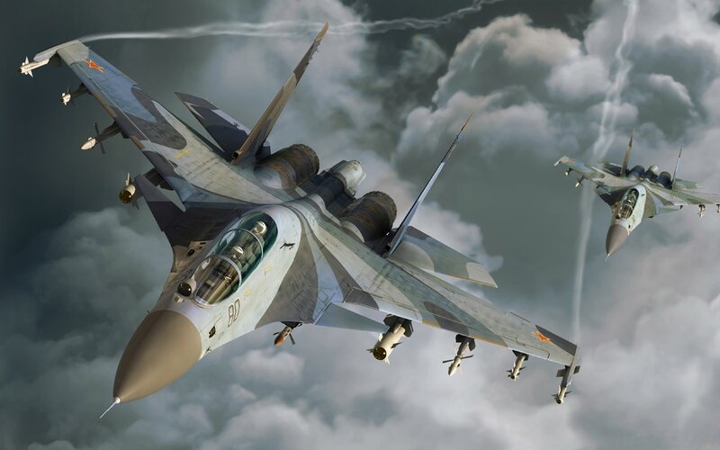 Military Fighter Jets — Gray, Dramatic, Digital Art, Aircraft, Clouds