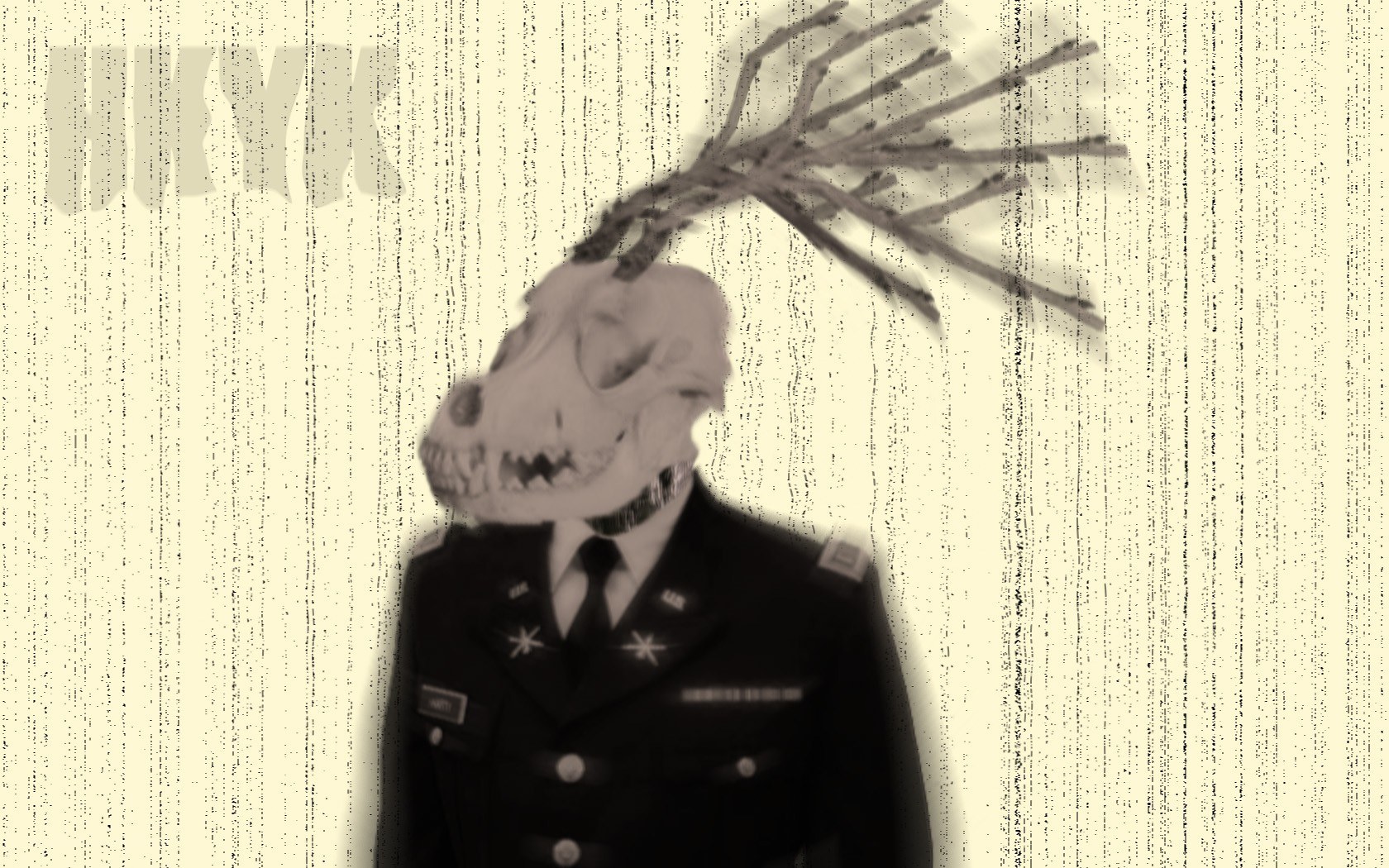 military figure with skull head