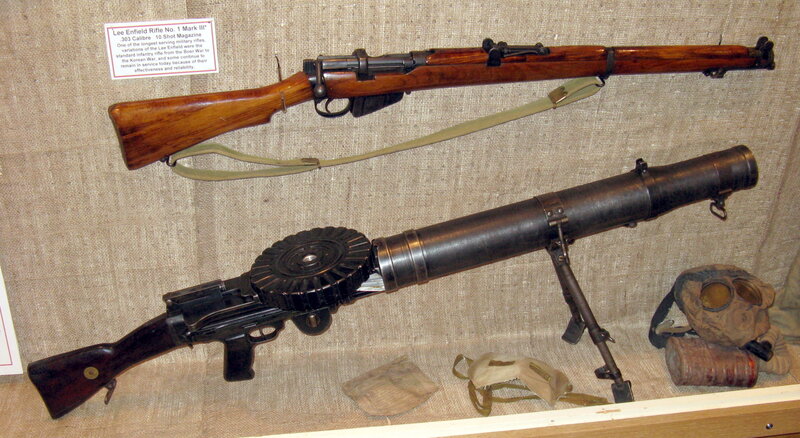 Military firearms display