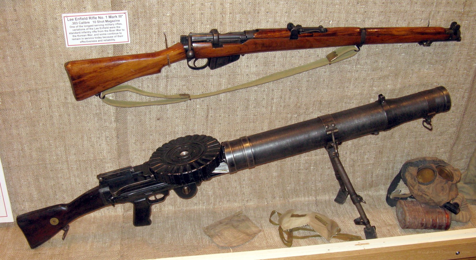 Military firearms display