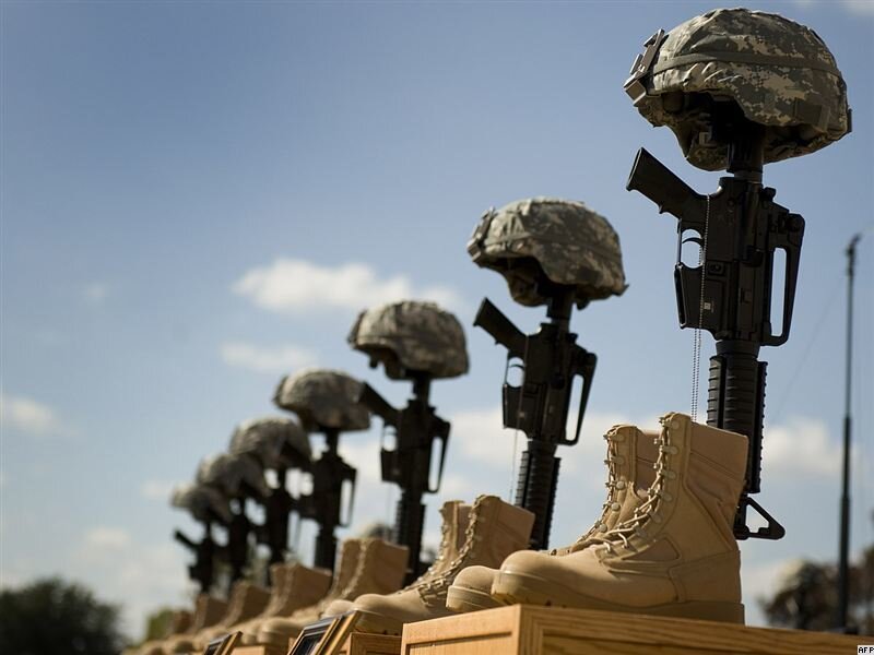 Military Gear Display — Tan