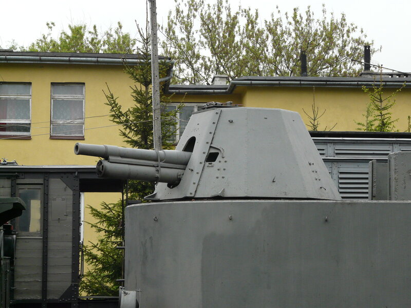 Military gun turret on display