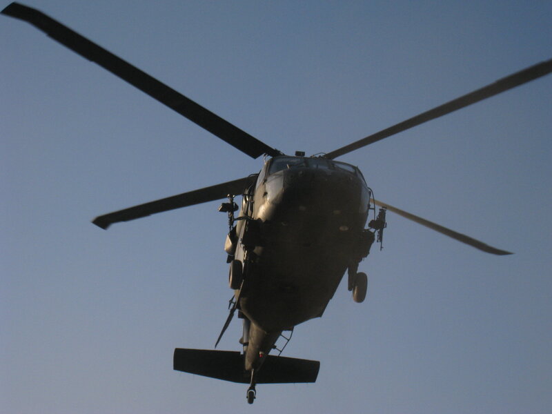 Military Helicopter — Blue, Dramatic