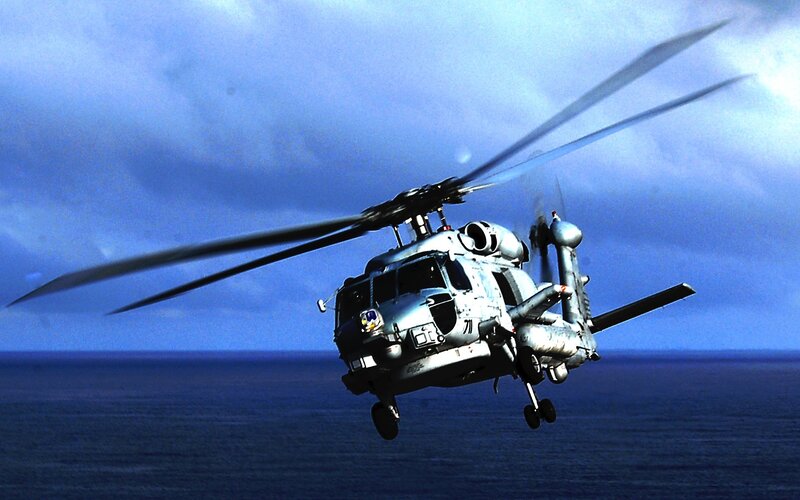 Military Helicopter — Blue