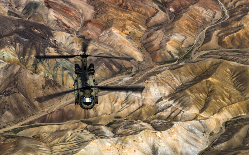 Military Helicopter — Brown