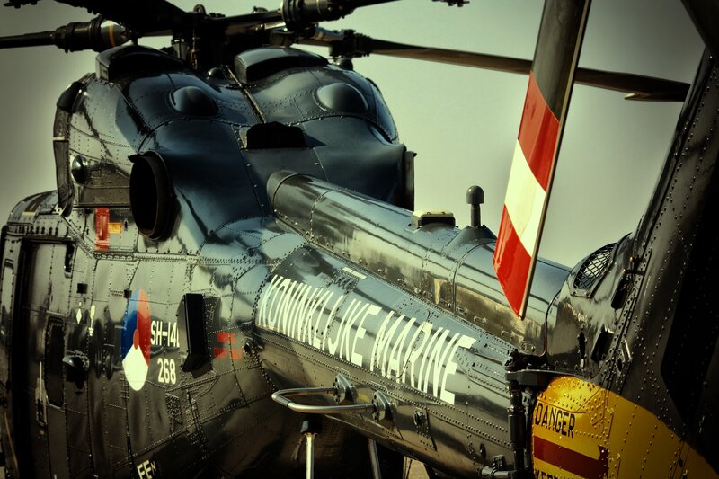 Military helicopter close-up
