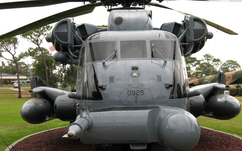 Military Helicopter Display — Gray