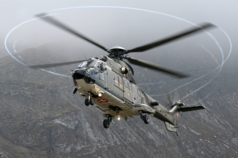 Military Helicopter — Gray, Dramatic, Photograph, Mountain, Rotor Blades