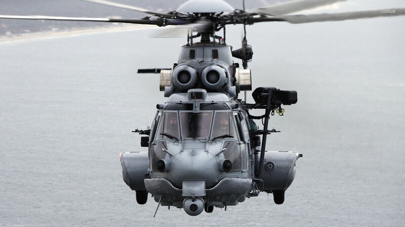 Military Helicopter — Gray, Dramatic, Photograph
