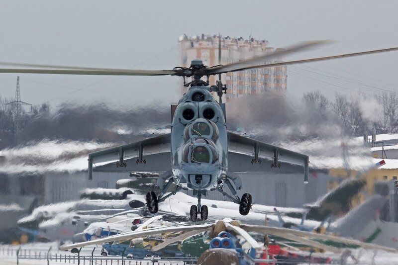 Military Helicopter — Gray, Dramatic, Winter