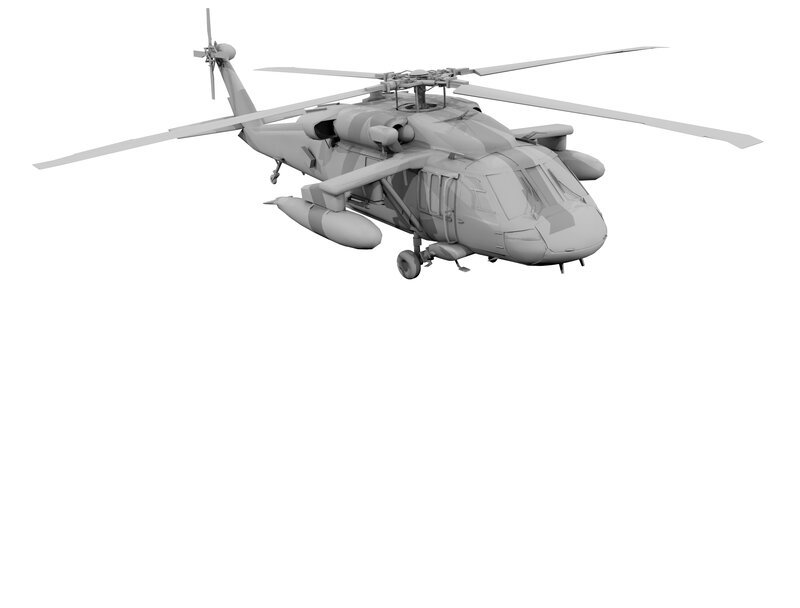 Military Helicopter — Gray, Neutral, 3d Render