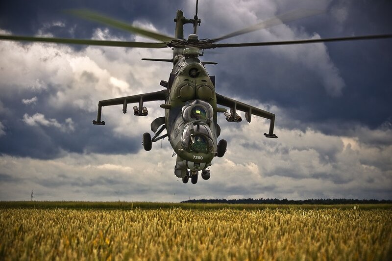 Military Helicopter — Green, Dramatic