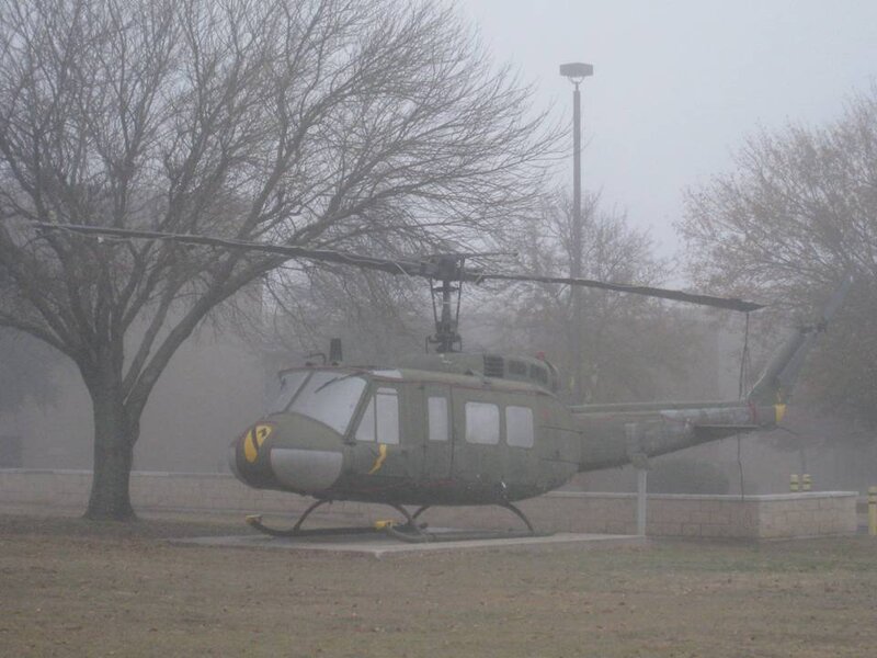 Military Helicopter — Green, Misty