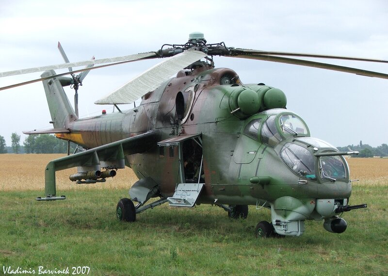 Military Helicopter — Green, Neutral, Afternoon, Photograph, Field
