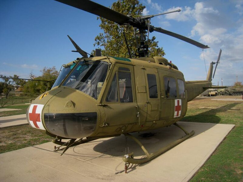 Military Helicopter — Green, Outdoor, Afternoon
