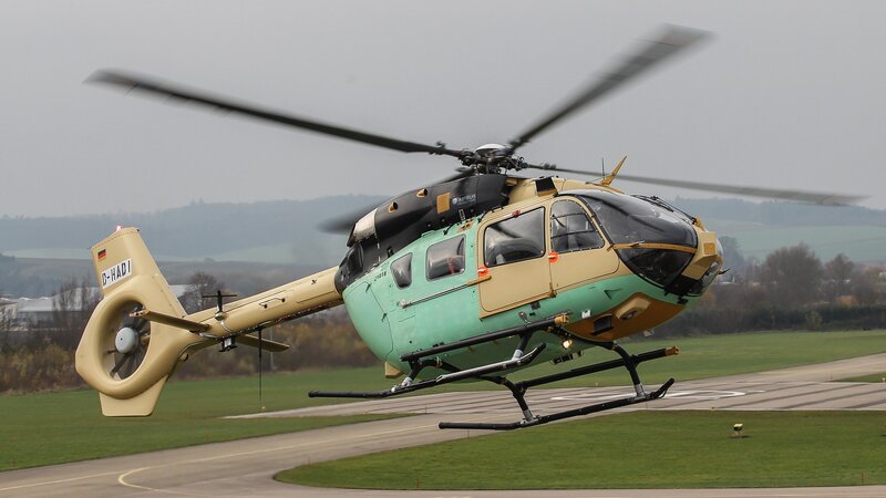 Military Helicopter — Green, Overcast