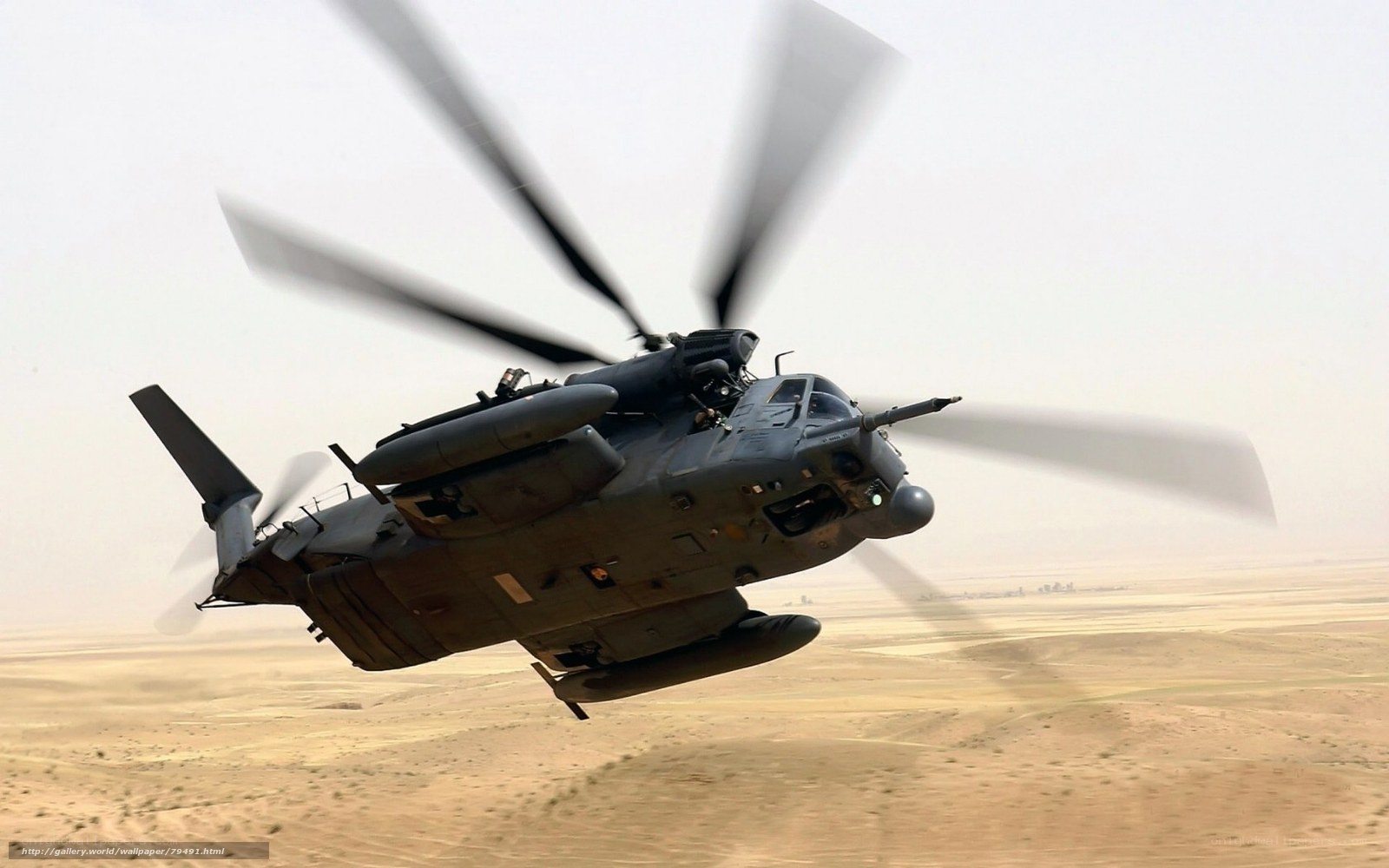 military helicopter in desert
