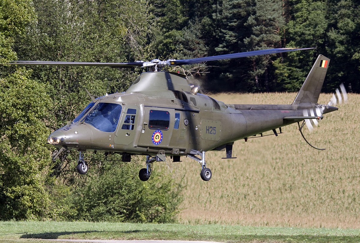 Military helicopter in flight