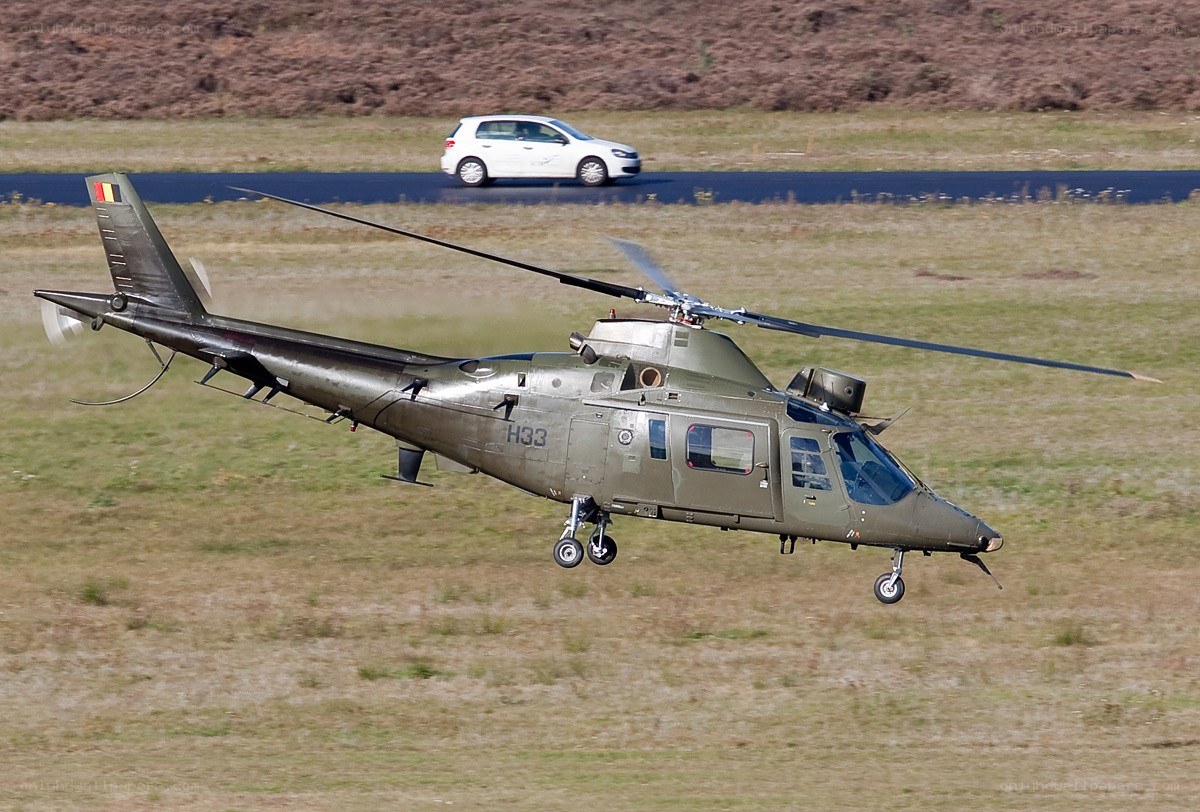 Military helicopter in flight