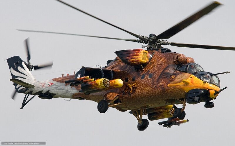 military helicopter in flight