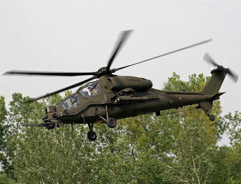 Military helicopter in flight