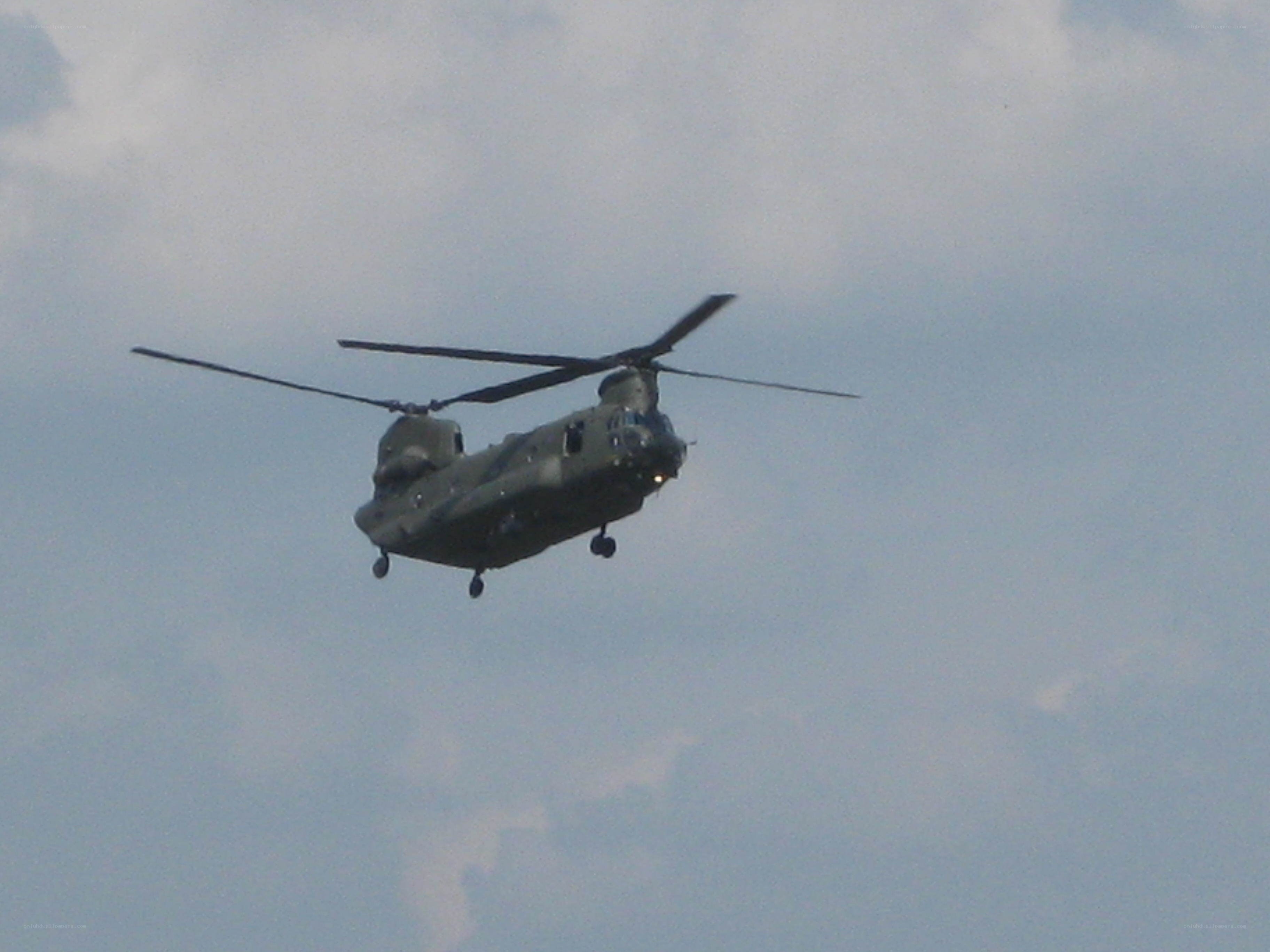 Military helicopter in flight