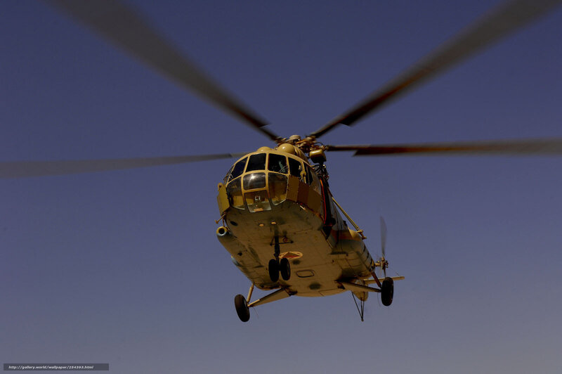 Military Helicopter in Flight — Blue, Dramatic, Afternoon, Photograph