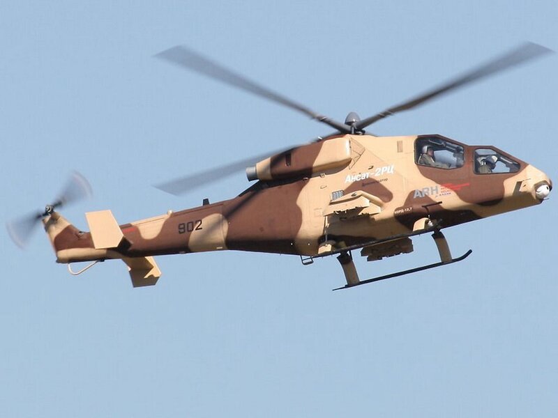 Military Helicopter in Flight — Brown, Neutral