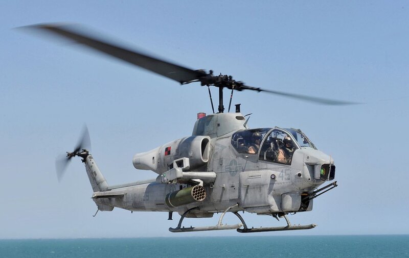 Military Helicopter in Flight — Gray, Active