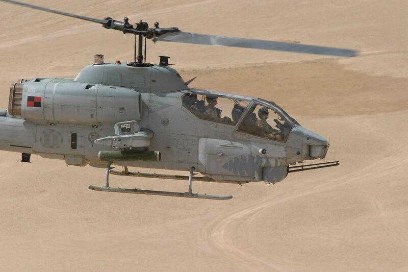 Military Helicopter in Flight — Gray, Dramatic, Afternoon, Photograph, Pilots, Sand Dunes