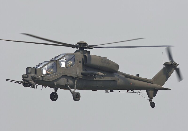 Military Helicopter in Flight — Gray, Neutral, Photograph, Pilot