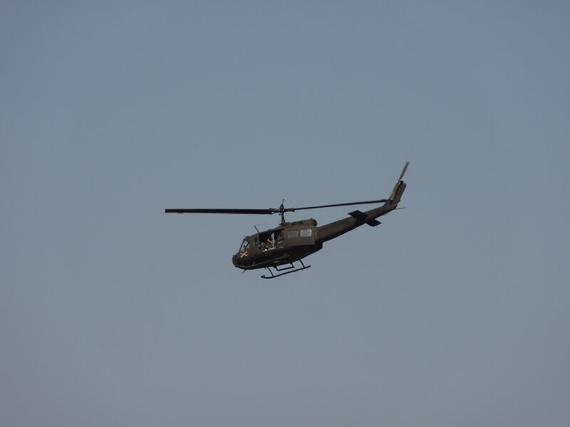 Military Helicopter in Flight — Gray, Neutral