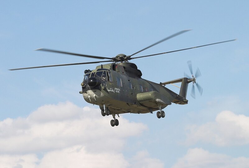 Military Helicopter in Flight — Green, Calm, Afternoon, Photograph, Propeller