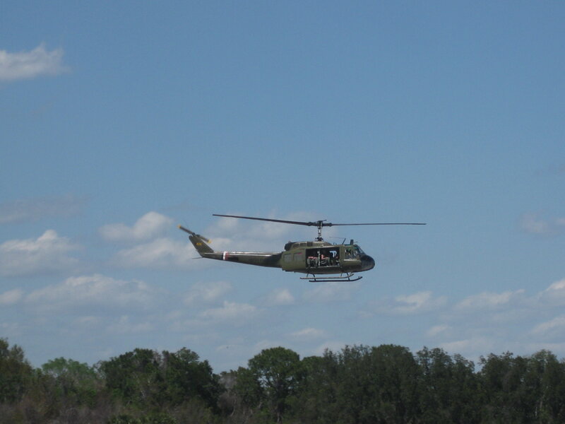 Military Helicopter in Flight — Green, Calm, Afternoon, Photograph, Sky
