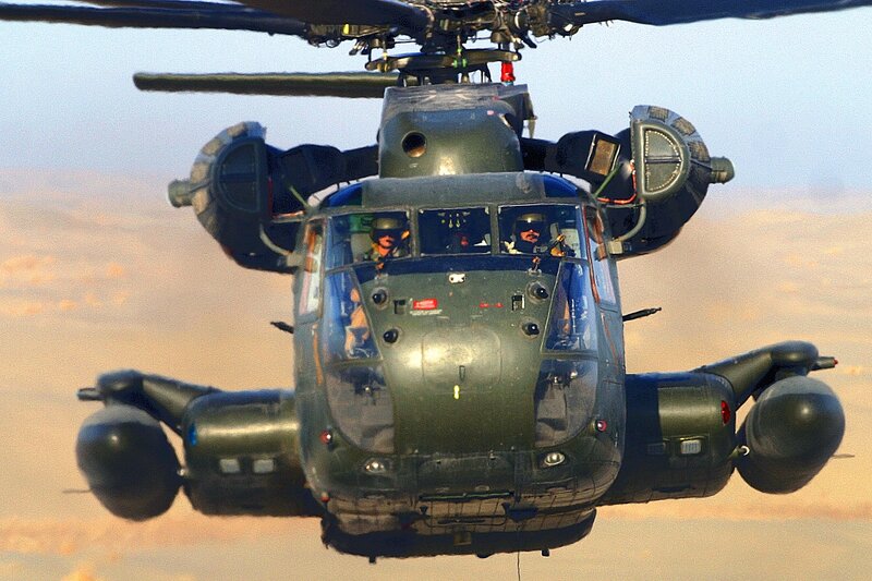 Military Helicopter in Flight — Green, Dramatic, Sunset, Photograph, Pilots
