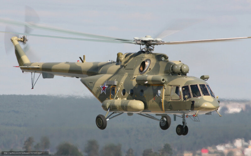 Military Helicopter in Flight — Green, Dynamic, Afternoon, Photograph, Camouflage Paint