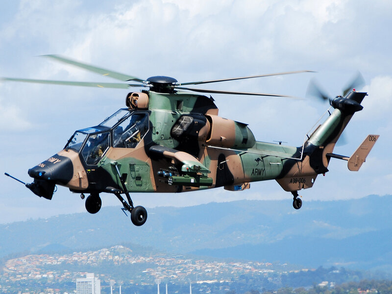 Military Helicopter in Flight — Green, Dynamic, Afternoon, Photograph, Mountains
