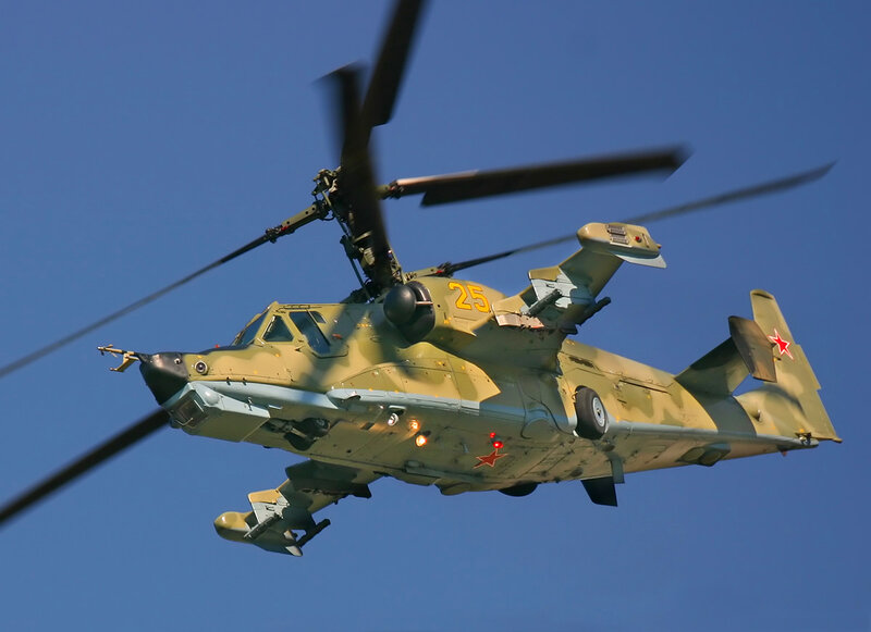 Military Helicopter in Flight — Green, Dynamic, Afternoon