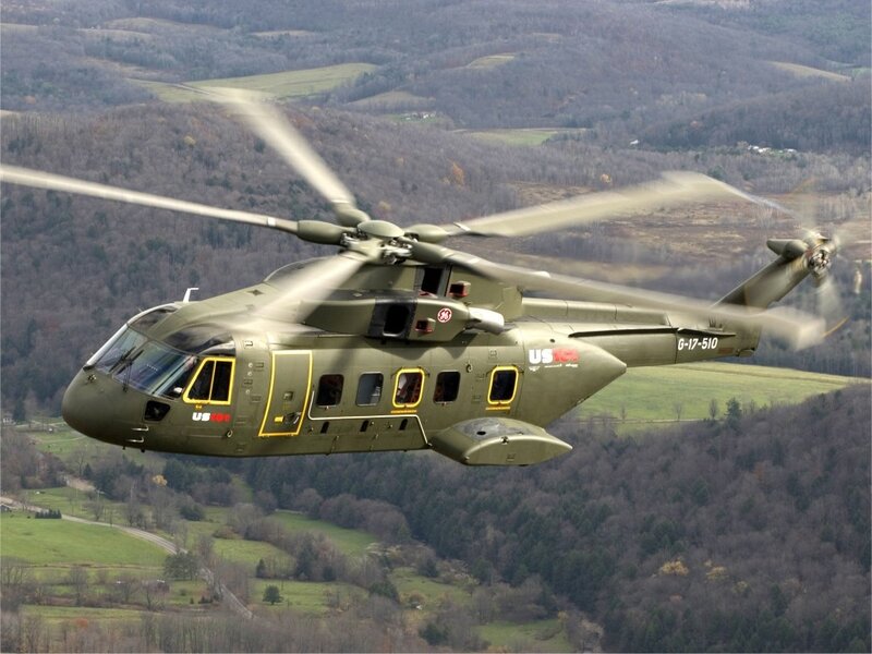 Military Helicopter in Flight — Green, Dynamic, Autumn, Photograph