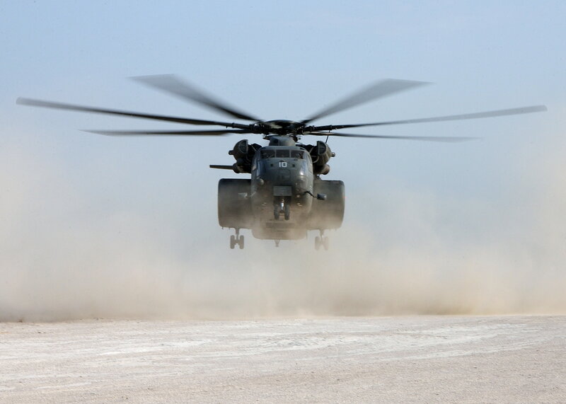 Military helicopter landing