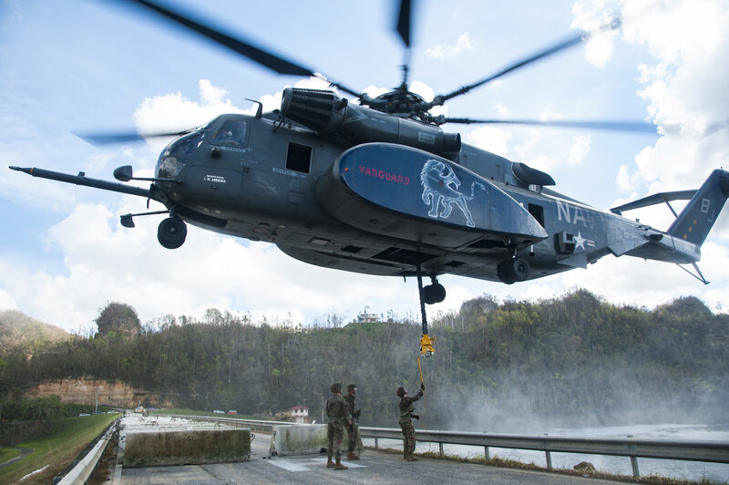 Military Helicopter Landing — Gray, Dramatic, Afternoon, Photograph