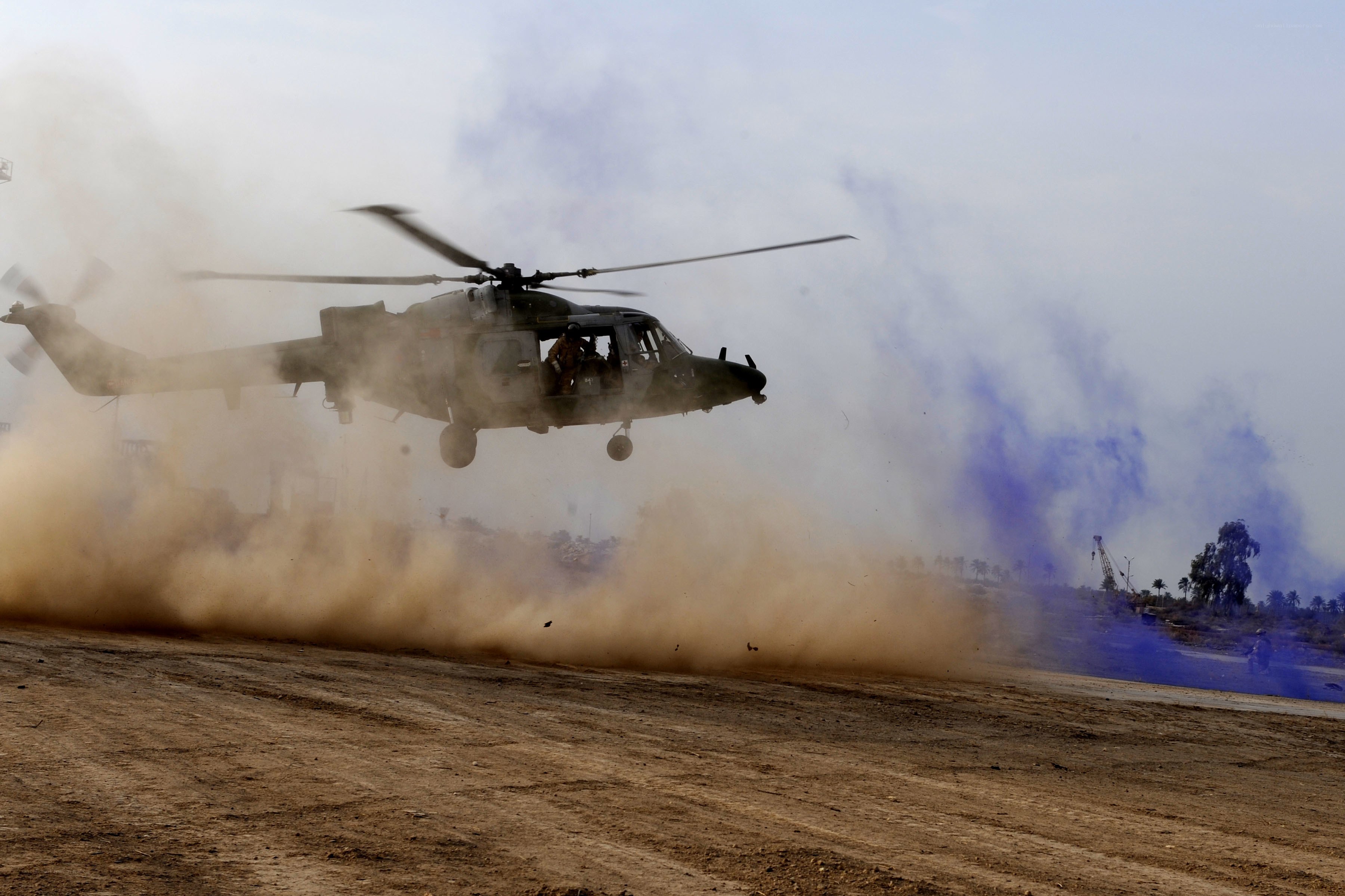 Military helicopter landing